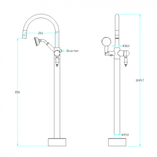 Смеситель для ванны Boheme Uno matt gold 469-MG