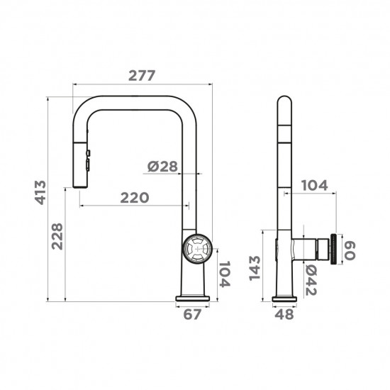 Кухонный смеситель OMOIKIRI ARITA-SB-GB