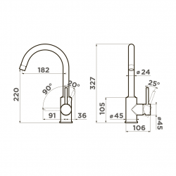 Кухонный смеситель OMOIKIRI Shinagawa-P