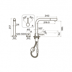Кухонный смеситель OMOIKIRI NARA-S