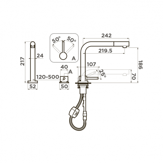 Кухонный смеситель OMOIKIRI NARA-S