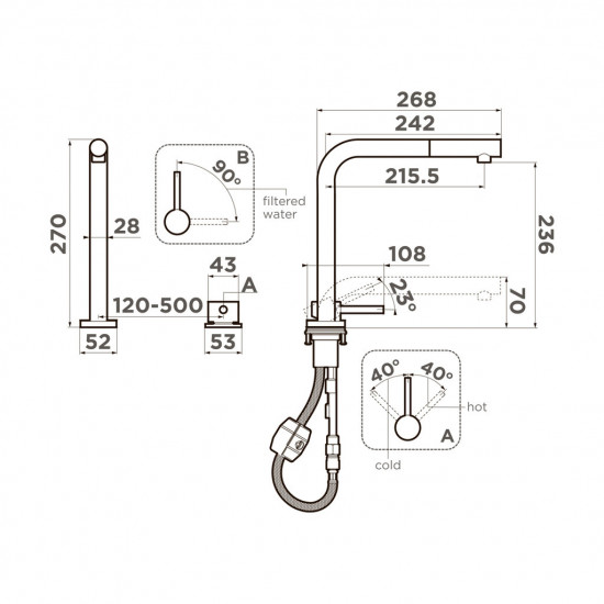 Кухонный смеситель OMOIKIRI Nara 2 Plus-S латунь