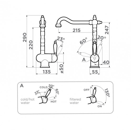 Кухонный смеситель OMOIKIRI KYOTO 2 Plus