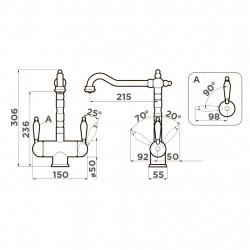 Кухонный смеситель OMOIKIRI AMAGASAKI