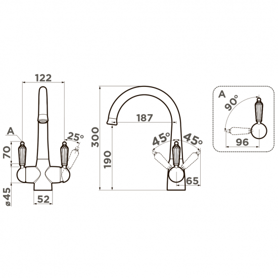 Кухонный смеситель OMOIKIRI OKINAWA 2