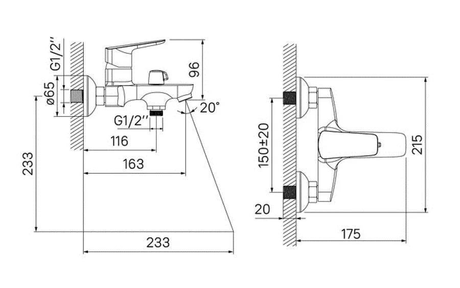 Смеситель для ванны IDDIS Vibe хром VIBSB02i02WA
