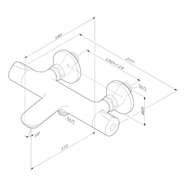 Смеситель для ванны Am.Pm Like с термостатом F8050000