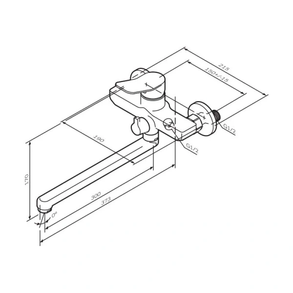 Смеситель для ванны Am.Pm X-Joy хром F85A90000