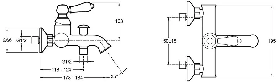 Смеситель для ванны Jacob Delafon Louise однорычажный E24363-CP