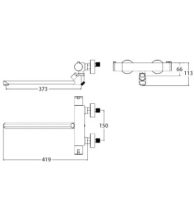 Смеситель для ванны термостатический Lemark Yeti LM7834C